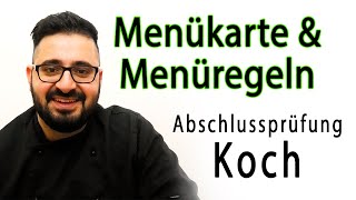 Menükarte und Menüregeln Abschlussprüfung Koch [upl. by Good28]