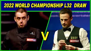 2022 World Snooker Championship L32 Matches Full Draw [upl. by Aloz]