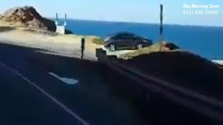 Dash cam video shows moment car plunged off San Mateo cliff [upl. by Pepper]