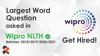 WIPRO CODING QUESTION  LARGEST WORD [upl. by Nelyt260]