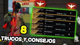 8 TRUCOS Y CONSEJOS PARA GANAR TODAS TUS PARTIDAS EN CLASIFICATORIA  FREE FIRE [upl. by Hut]