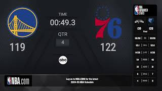 Golden State Warriors  Philadelphia 76ers  NBA on ABC Live Scoreboard [upl. by Lustick]