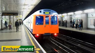 Embankment  Circle  District lines  London Underground  S7  D78 Stock [upl. by Nahtnahoj]