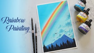 Rainbow Watercolor Painting  Easy Watercolor Tutorial [upl. by Nielsen]