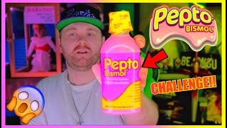 CHUGGING FULL BOTTLE OF PEPTO BISMOL CHALLENGE [upl. by Oirasor]