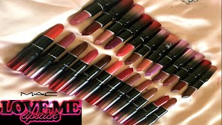 MAC Love Me Lipsticks ALL 24 SHADES  Lip Swatches [upl. by Garlan]