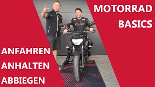 Anfahren Anhalten und Abbiegen mit dem Motorrad Motorrad Basics [upl. by Liberati]