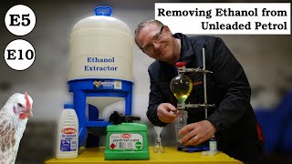 E10 amp E5 Ethanol fuel extraction removal from Unleaded Petrol using a Separation Funnel amp Chicken 🐔 [upl. by Anatole430]