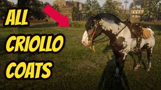 All Criollo Coats Red Dead Redemption 2 RDR2 [upl. by Korrie]