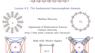 Visual Group Theory Lecture 43 The fundamental homomorphism theorem [upl. by Enaud]