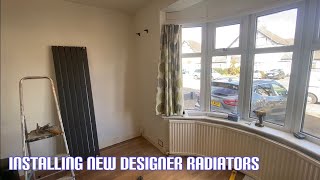 Installing anthracite designer radiators [upl. by Airres]