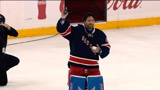 Henrik Lundqvist becomes 12th goalie to win 400 games [upl. by Musetta]