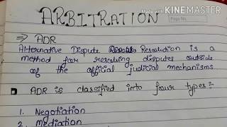 ARBITRATION PART1  LLB NOTES [upl. by Robi]