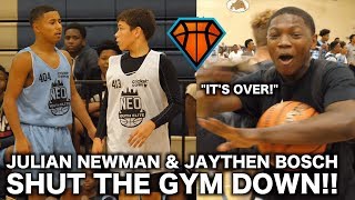 Julian Newman Gets CHALLENGED By Jaythan Bosch at NEOYE  Players STORMS the Court [upl. by Schroth]