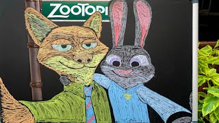 Drawing Zootopia with Chalk ♫ 8 Hrs of Chalk Art  Lullabies [upl. by Streetman]