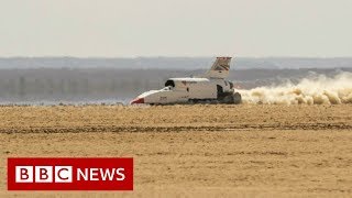 The Bloodhound supercar aiming to break the land speed record  BBC News [upl. by Aleinad]