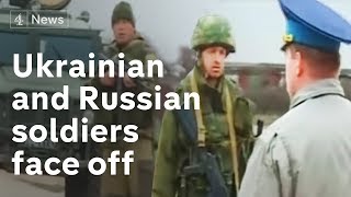 Ukrainian and Russian soldiers face off at Belbek  Channel 4 News [upl. by Darrick]