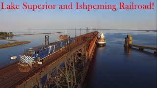 The Lake Superior and Ishpeming Railroad at Marquette Drone Video [upl. by Wernsman39]