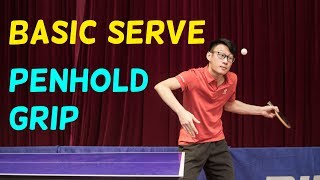 6 Basic Serve In Table Tennis Penhold Grip [upl. by Pollyanna]