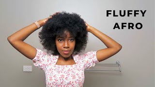 How to do a Fluffy Afro  4C4B Natural Hair [upl. by Erdnaed281]